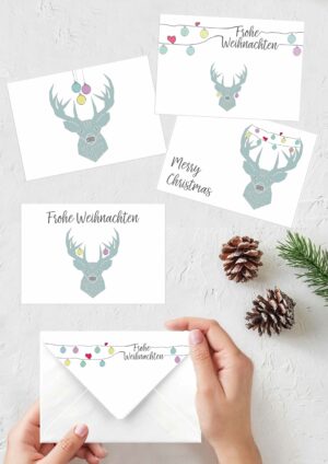 Druckvorlagen für minimalistische Weihnachtskarten