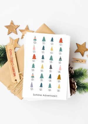 DIY Weihnachtsbaum Adventskalender Karte to go