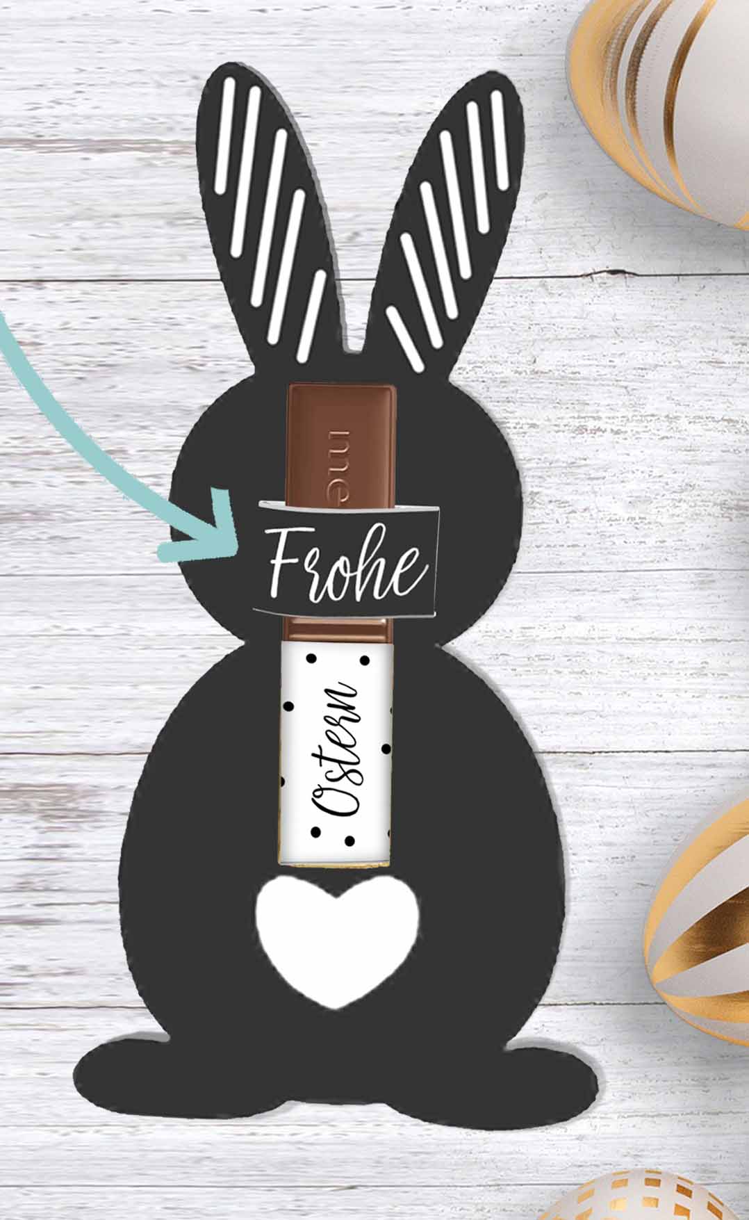 Schnelles DIY Ostergeschenk mit Schokolade basteln mit Kindern